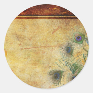 Peacock Feather Wedding Umschlag Aufkleber