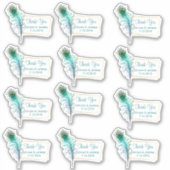 Peacock Feather Wedding Vielen Dank Aufkleber (Vorderseite)