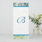 Peacock Feather Wirbel Einladung Hochzeit (Stehend Vorderseite)