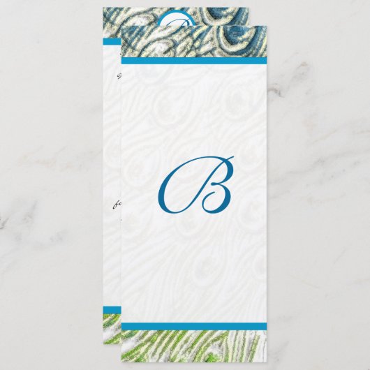 Peacock Feather Wirbel Einladung Hochzeit (Vorne/Hinten)