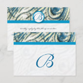 Peacock Feather Wirbel Wedding RSVP Karte (Vorne/Hinten)