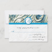 Peacock Feather Wirbel Wedding RSVP Karte (Rückseite)