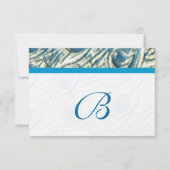 Peacock Feather Wirbel Wedding RSVP Karte (Vorderseite)