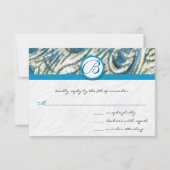 Peacock Feather Wirbel Wedding RSVP Karte (Rückseite)