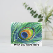 Peacock feather, Wish you were here Postkarte (Stehend Vorderseite)