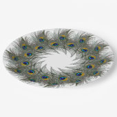 Peacock Feather Wreath Paper-Teller Pappteller (Schrägansicht)