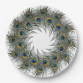 Peacock Feather Wreath Paper-Teller Pappteller (Vorderseite)