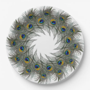 Peacock Feather Wreath Paper-Teller Pappteller