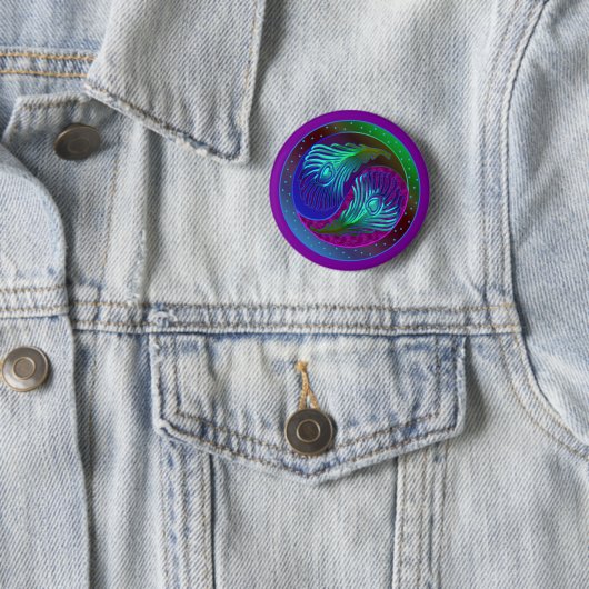 Peacock Feather Yin Yang 5 Button (Beispiel)