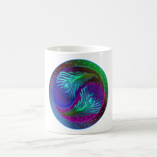 Peacock Feather Yin Yang 5 Kaffeetasse