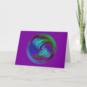 Peacock Feather Yin Yang 5 Karte