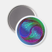 Peacock Feather Yin Yang 5 Magnet (Vorderseite/Rückseite)
