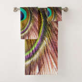 Peacock Feathers 4 Badezimmer Handtuchhandtuch Set (Insitu)