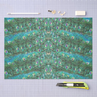 Peacock feathers, abstract - pattern in acrylic seidenpapier