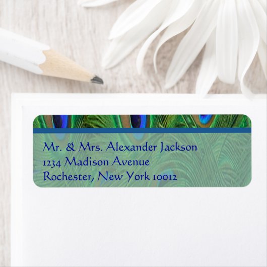 Peacock Feathers Address Labels (Insitu)