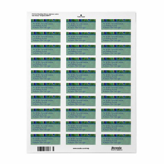 Peacock Feathers Address Labels (Vorne)