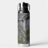 Peacock Feathers and Gothic Windows Trinkflasche (Vorderseite)