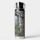 Peacock Feathers and Gothic Windows Trinkflasche (Hinten)