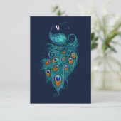 Peacock Feathers Aquamarin Peacocks Dankeskarte (Stehend Vorderseite)