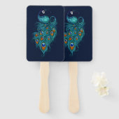 Peacock Feathers Aquamarin Peacocks Fächer (Vorne und Hinten)