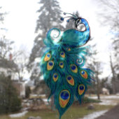 Peacock Feathers Aquamarin Peacocks Fensteraufkleber