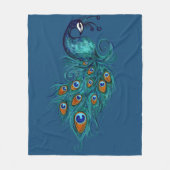 Peacock Feathers Aquamarin Peacocks Fleecedecke (Vorderseite)