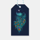 Peacock Feathers Aquamarin Peacocks Geschenkanhänger (Vorderseite)