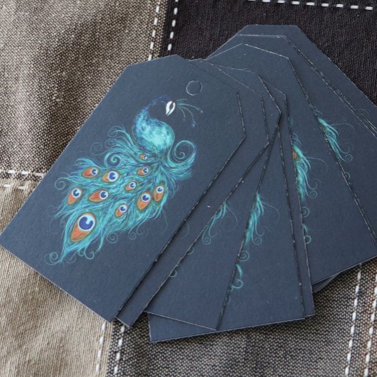 Peacock Feathers Aquamarin Peacocks Geschenkanhänger