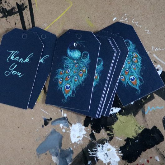 Peacock Feathers Aquamarin Peacocks Geschenkanhänger