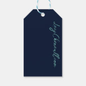 Peacock Feathers Aquamarin Peacocks Geschenkanhänger (Rückseite)