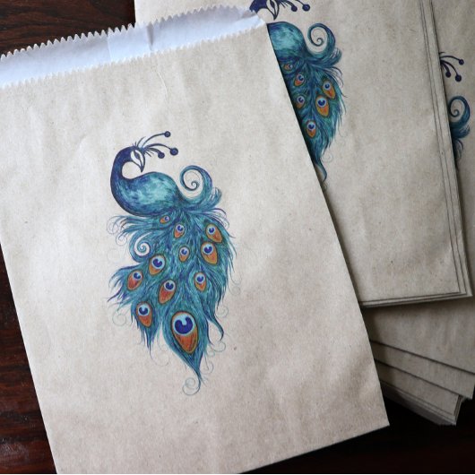 Peacock Feathers Aquamarin Peacocks Geschenktütchen