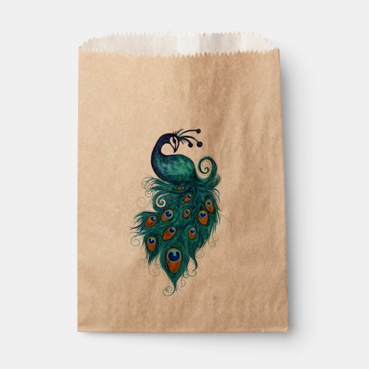 Peacock Feathers Aquamarin Peacocks Geschenktütchen (Vorderseite)