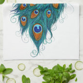 Peacock Feathers Aquamarin Peacocks Geschirrtuch (Gefaltet)