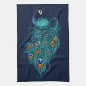 Peacock Feathers Aquamarin Peacocks Geschirrtuch (Vertikal)