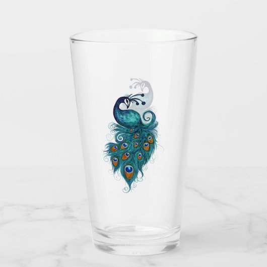 Peacock Feathers Aquamarin Peacocks Glas (Rückseite)