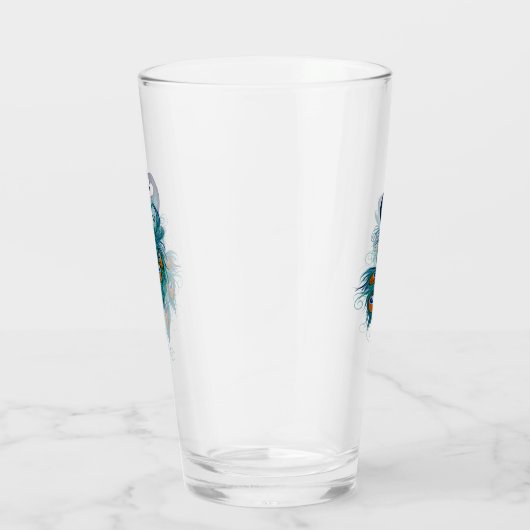 Peacock Feathers Aquamarin Peacocks Glas (Rechts)