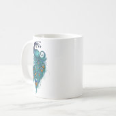 Peacock Feathers Aquamarin Peacocks Kaffeetasse (Vorderseite Links)