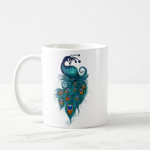 Peacock Feathers Aquamarin Peacocks Kaffeetasse