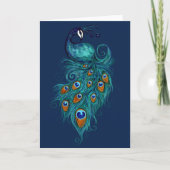 Peacock Feathers Aquamarin Peacocks Karte (Vorderseite)