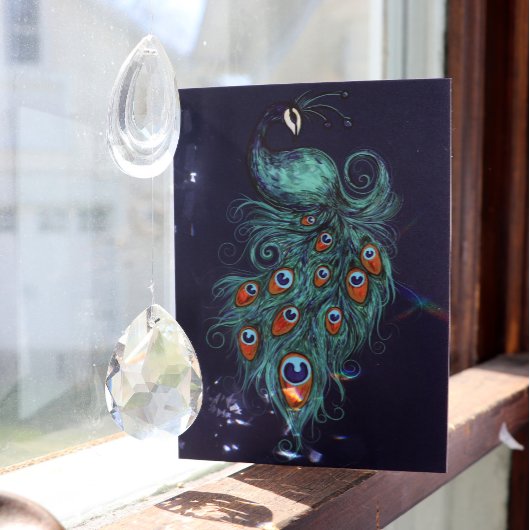 Peacock Feathers Aquamarin Peacocks Karte