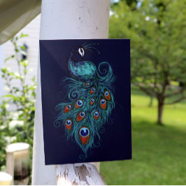 Peacock Feathers Aquamarin Peacocks Karte