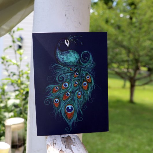 Peacock Feathers Aquamarin Peacocks Karte