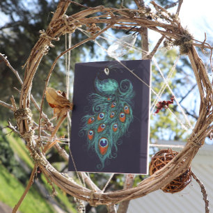 Peacock Feathers Aquamarin Peacocks Karte