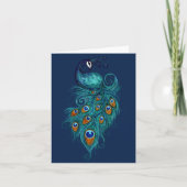 Peacock Feathers Aquamarin Peacocks Karte (Vorderseite)