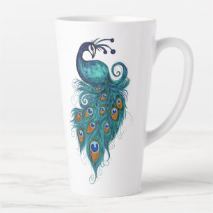 Peacock Feathers Aquamarin Peacocks Milchtasse