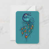 Peacock Feathers Aquamarin Peacocks Mitteilungskarte (Vorderseite)