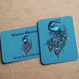 Peacock Feathers Aquamarin Peacocks Mitteilungskarte