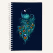 Peacock Feathers Aquamarin Peacocks Notizblock (Vorderseite)
