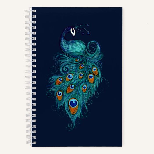 Peacock Feathers Aquamarin Peacocks Notizblock (Vorderseite)