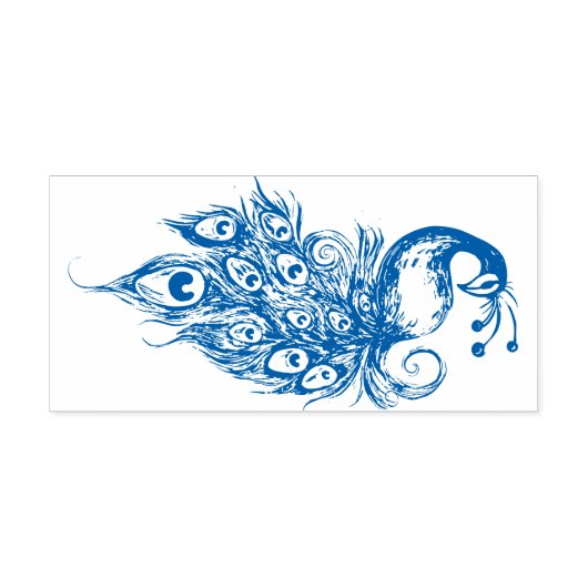 Peacock Feathers Aquamarin Peacocks Permastempel (Design)